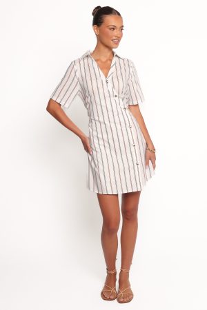 Hayes Mini Dress – Blue Stripe