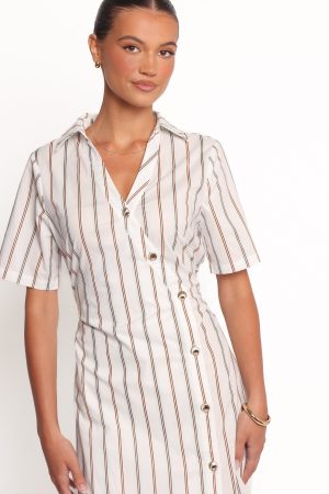 Hayes Mini Dress – Blue Stripe