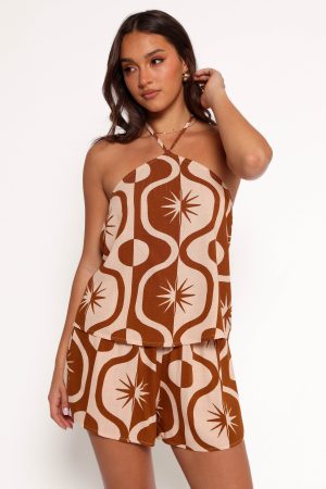 Henri Shorts – Tan Print