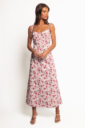 Imelda Midi Dress – Rose Print