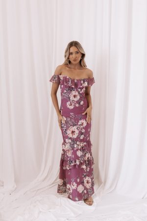 Irelynn Maxi Dress – Dark Rose Floral