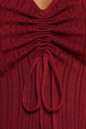 Irene Long Sleeve Midi Dress – Wine