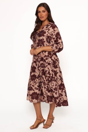 Isaac Maxi Dress – Brown Floral