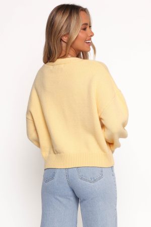 Isabel Button Front Cardigan – Yellow