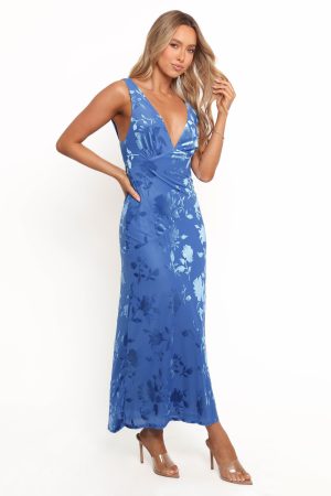 Izzy Midi Dress – Blue Floral