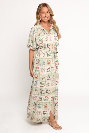 James Button Through Maxi Dress – Flower Market