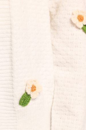 Jazzie Ditsy Flower Cardigan – White