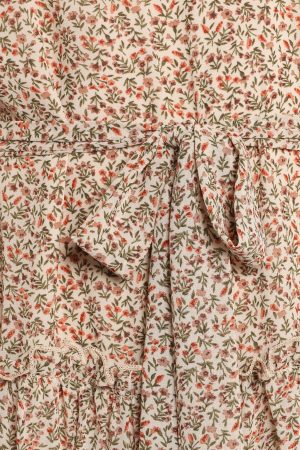 Jennie Long Sleeve Mini Dress – Cream/Multi