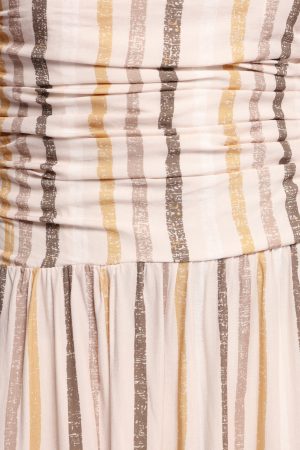 Jimena Strapless Maxi Dress – Brown Stripe