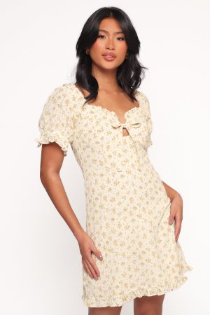 Joss Mini Dress – Cream Yellow