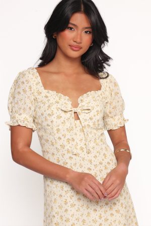 Joss Mini Dress – Cream Yellow