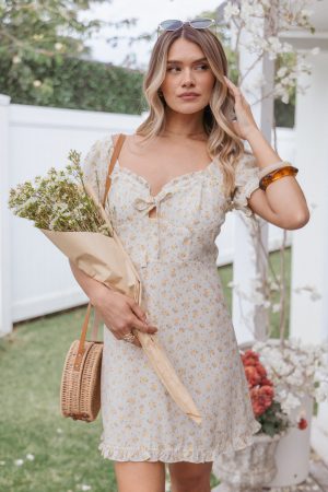 Joss Mini Dress – Cream Yellow