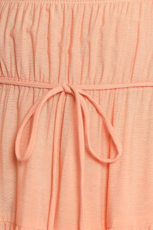 Julie Off Shoulder Midi Dress – Peach