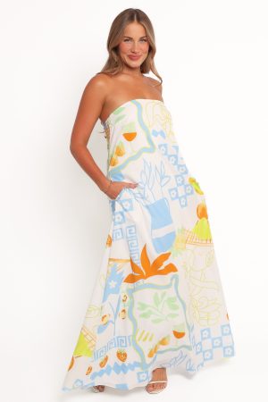Kaelani Strapless Maxi Dress – Multi Print