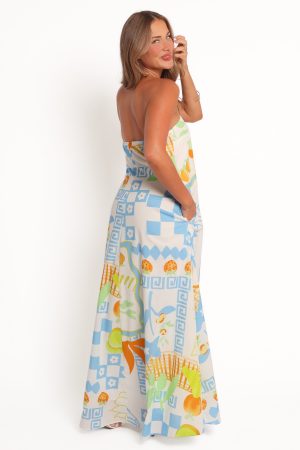 Kaelani Strapless Maxi Dress – Multi Print