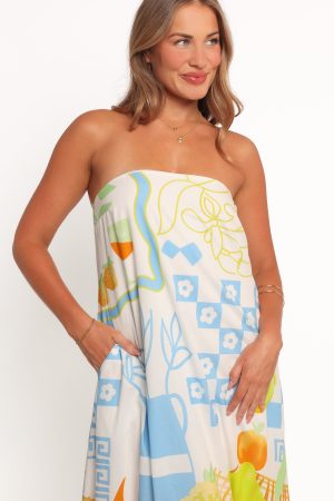 Kaelani Strapless Maxi Dress – Multi Print