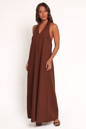 Kaida Maxi Dress – Espresso