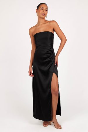 Kara Strapless Maxi Dress – Black