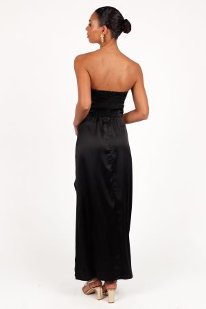 Kara Strapless Maxi Dress – Black