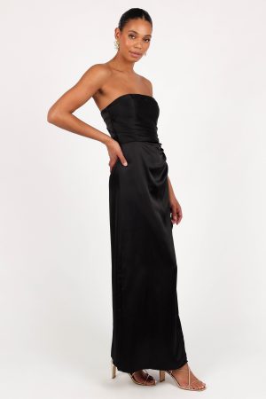 Kara Strapless Maxi Dress – Black