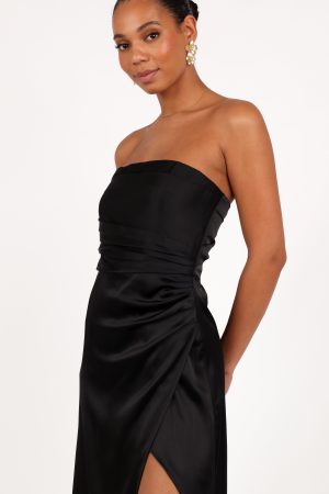 Kara Strapless Maxi Dress – Black