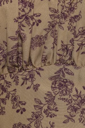 Karie Midi Dress – Olive/Dark Purple