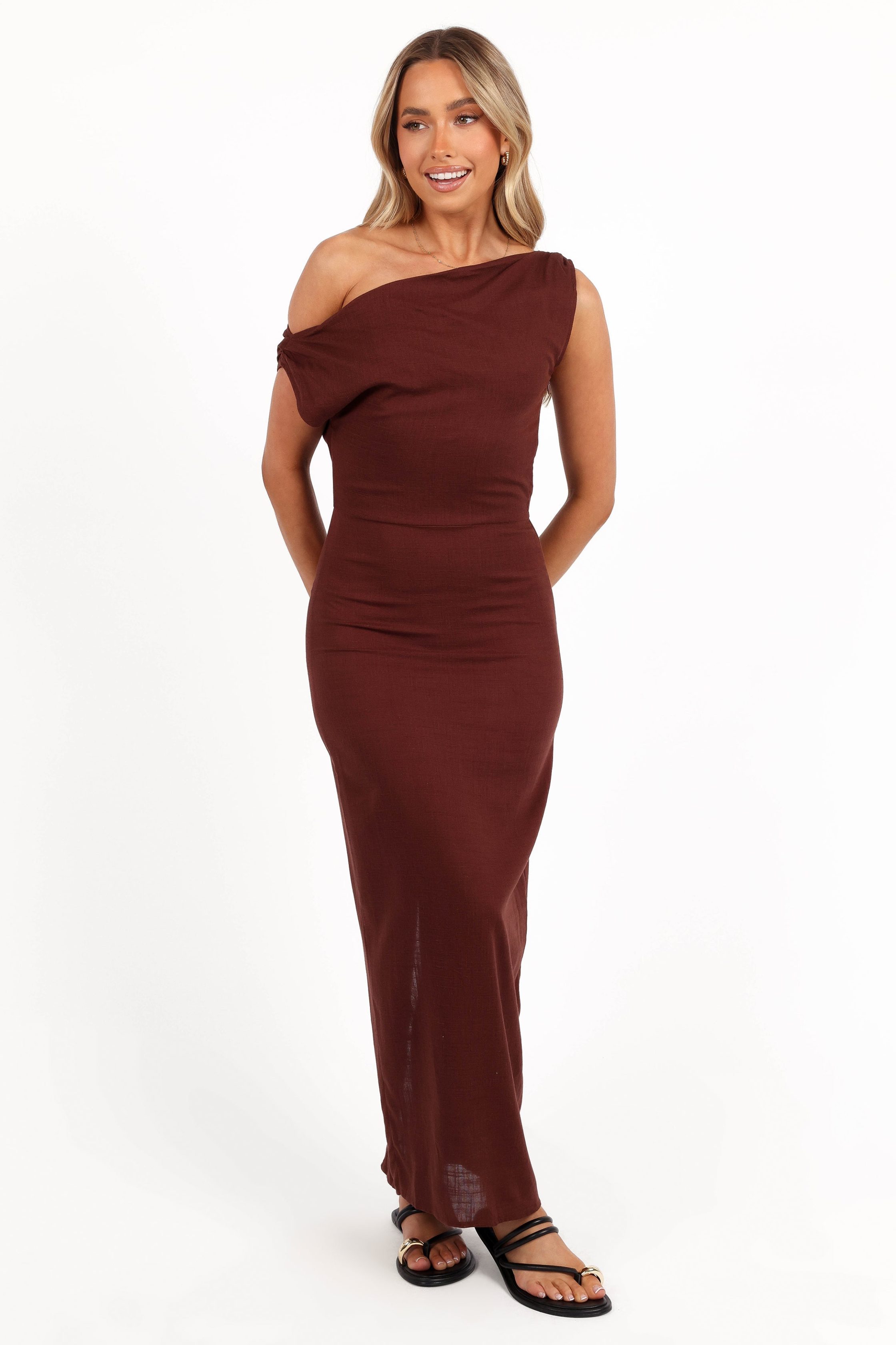 KassieOffShoulderDress-ChocolateBrown1-9