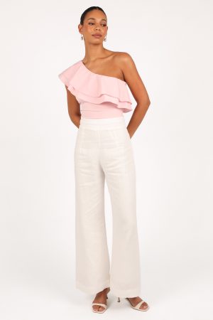 Kate One Shoulder Top – Petal Pink