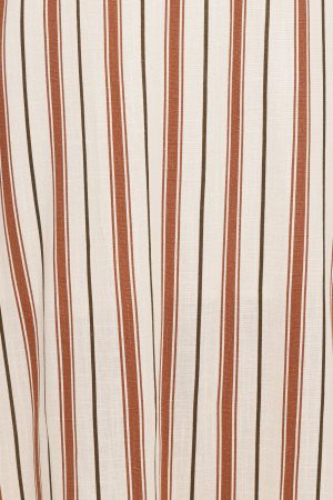 Katherine Midi Dress – Brown Stripe