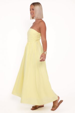 Kayt Strapless Dress – Butter Yellow