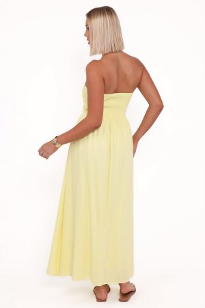 Kayt Strapless Dress – Butter Yellow