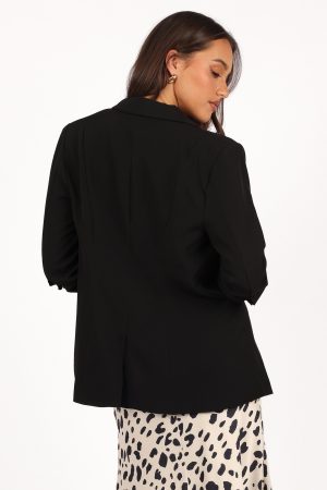 Kelby Slouch Sleeve Blazer – Black
