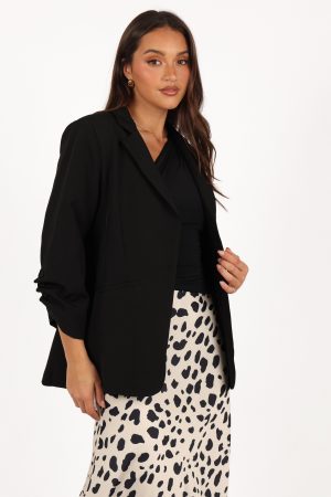 Kelby Slouch Sleeve Blazer – Black