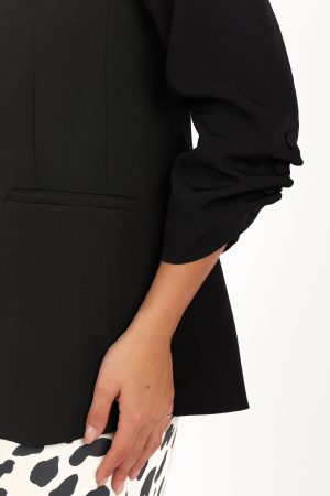 Kelby Slouch Sleeve Blazer – Black