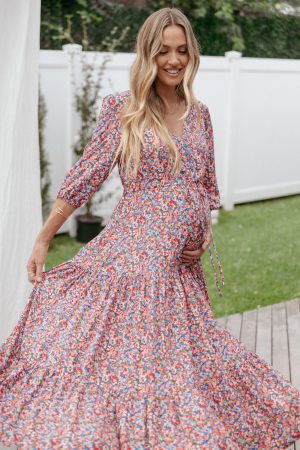 Kelda Dress – Blue Ditsy Floral