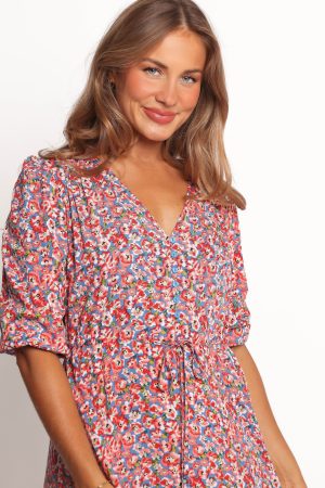 Kelda Dress – Blue Ditsy Floral