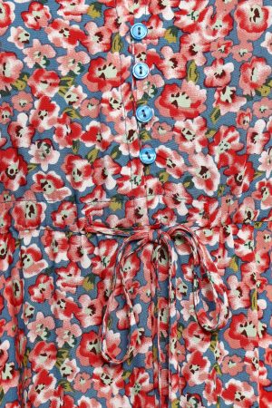 Kelda Dress – Blue Ditsy Floral