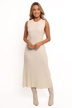Kellie Knit Midi Dress – White