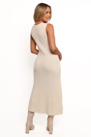 Kellie Knit Midi Dress – White