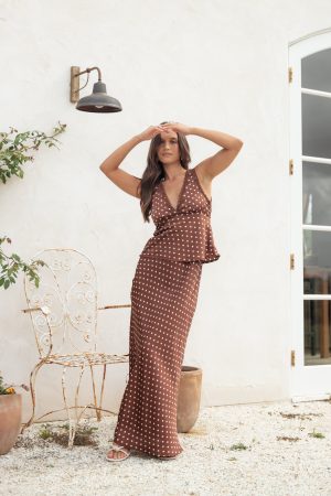 Velman Skirt – Brown Polka Dot