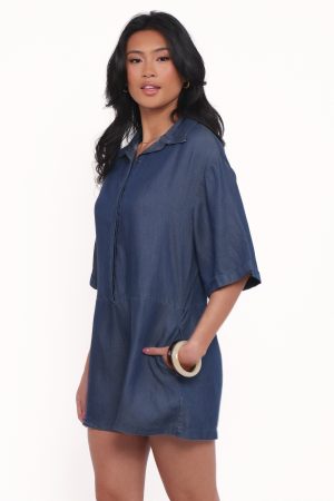 Kiya Denim Romper – Dark Denim