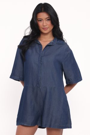 Kiya Denim Romper – Dark Denim