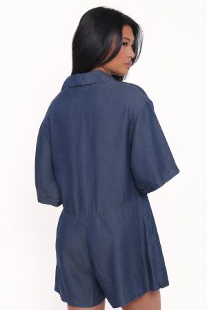 Kiya Denim Romper – Dark Denim