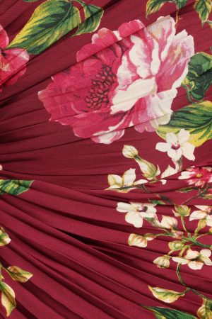 Kleo One Shoulder Maxi Dress – Burgundy Floral