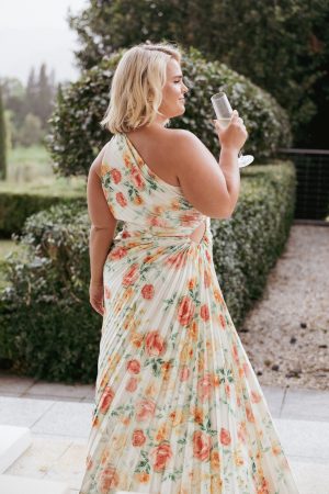 Kleo One Shoulder Maxi Dress – Yellow Floral