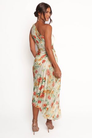 Kleo One Shoulder Maxi Dress – Yellow Floral