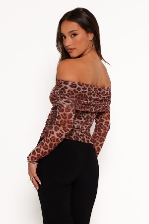 Koa Off Shoulder Top – Leopard
