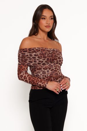 Koa Off Shoulder Top – Leopard