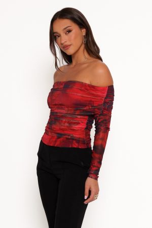 Koa Off Shoulder Top – Rose Print