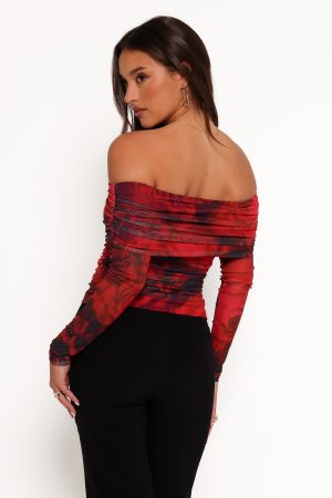 Koa Off Shoulder Top – Rose Print